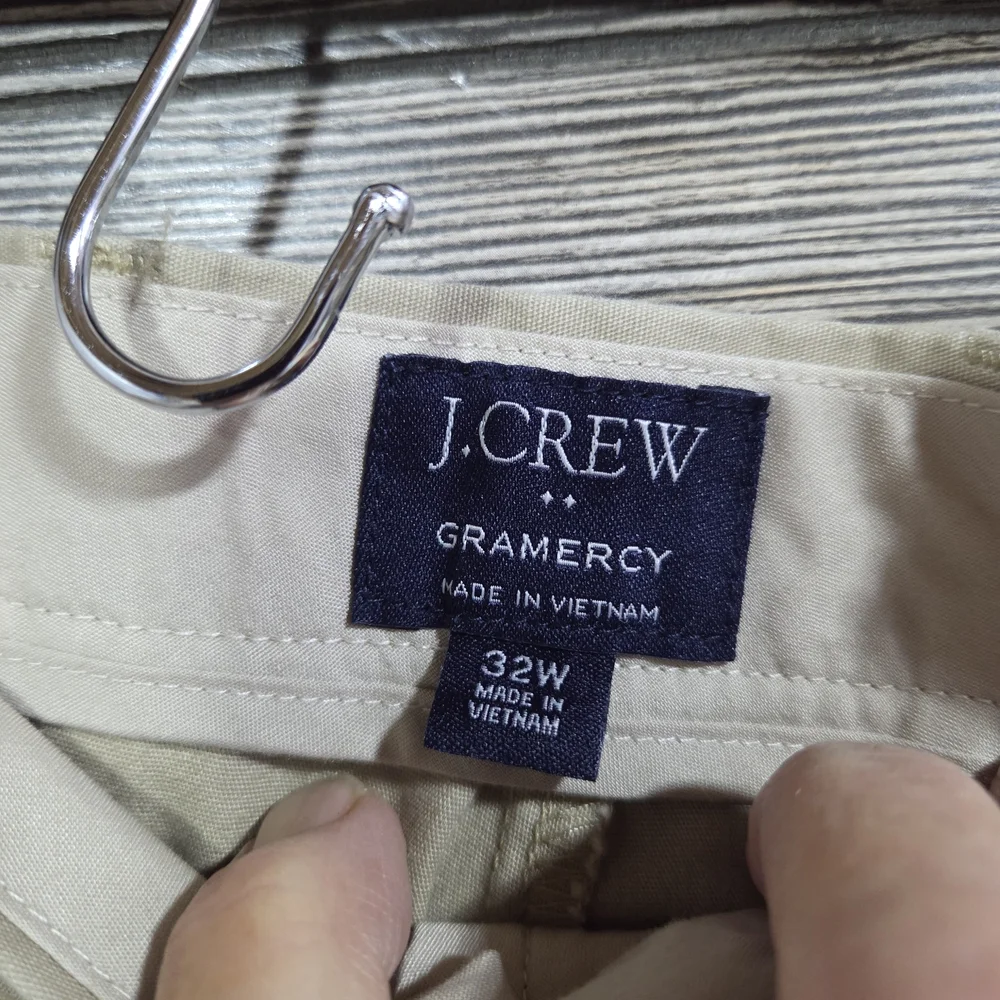 J. Crew Gramercy Men's Chino Shorts Size 32 Khaki Tan Flat Front